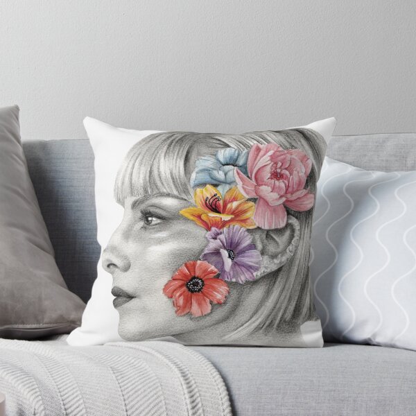 Item preview, Drawing of Najwa Nimri with flowers designed and sold by carlomgiorgia.