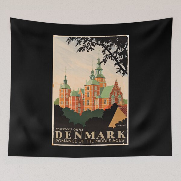 Aperçu de l'œuvre Denmark poster retro créée et vendue par CorasPosters.