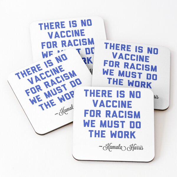Item preview, Vice President Kamala Harris, no vaccine for racism, blue designed and sold by Spiritualish.