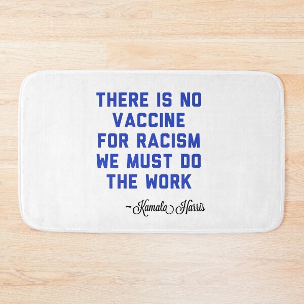 Item preview, Vice President Kamala Harris, no vaccine for racism, blue designed and sold by Spiritualish.