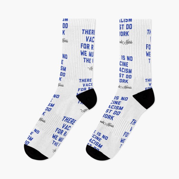 Item preview, Vice President Kamala Harris, no vaccine for racism, blue designed and sold by Spiritualish.