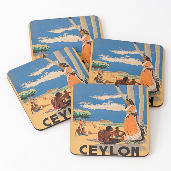 Item preview, Ceylon retro poster designed and sold by CorasPosters.