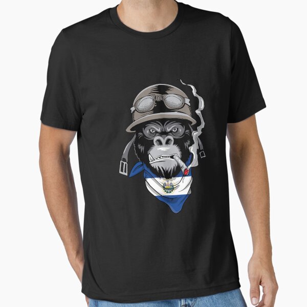 Item preview, Patriotic Salvadorian Motorist Gorilla El Salvador Flag Salvadorean Roots designed and sold by VollLaser.