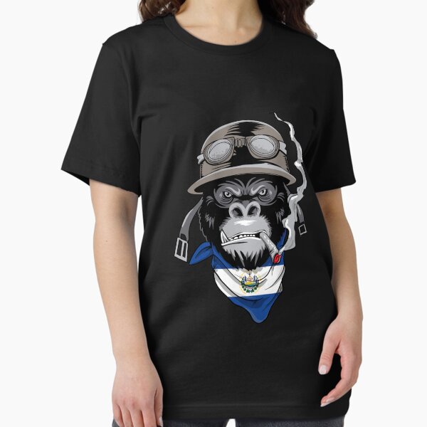 Item preview, Patriotic Salvadorian Motorist Gorilla El Salvador Flag Salvadorean Roots designed and sold by VollLaser.