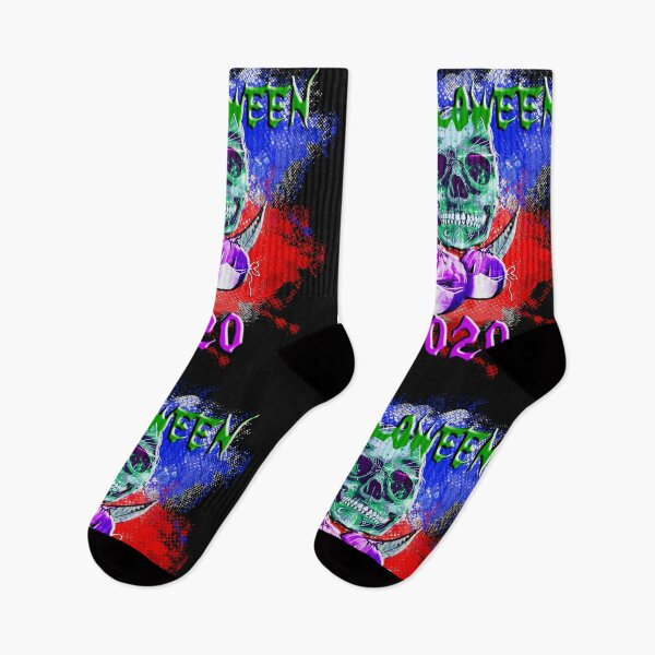Item preview, Red Blue Halloween 2020 masked pumpkins designed and sold by goedesign.