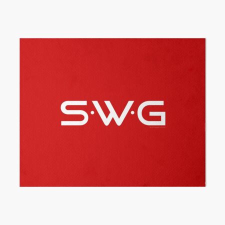 "SWG" (Single White Glove) white logo. Art Board Print