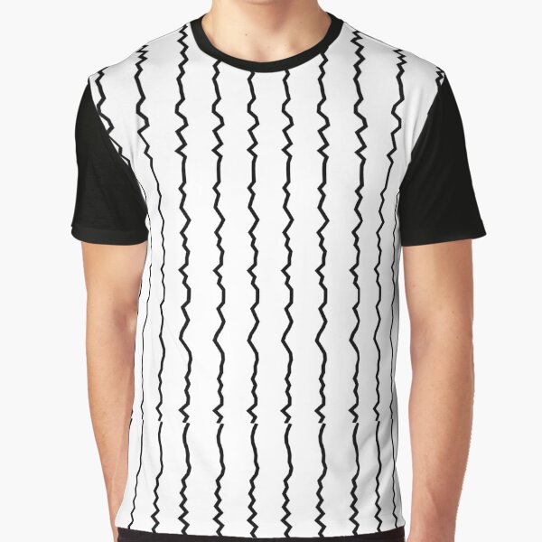 Black And White Striped Graphic T-Shirt