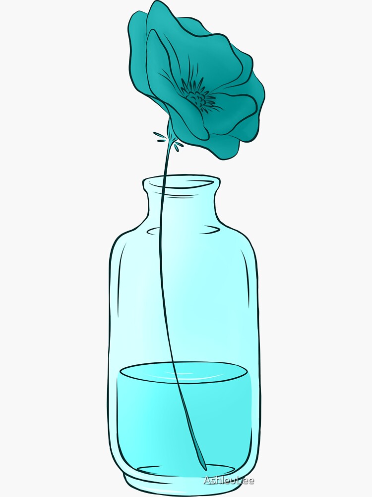 "Freezing flower in a vase" Sticker for Sale by AshleuLee Redbubble
