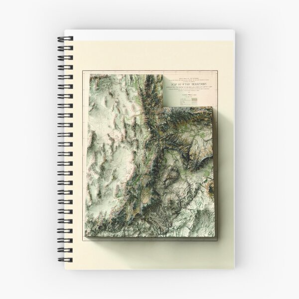 Item preview, 1878 Utah Relief Map digitally-rendered designed and sold by ThinkAboutMaps.