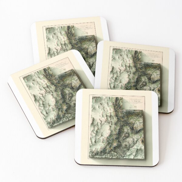 Item preview, 1878 Utah Relief Map digitally-rendered designed and sold by ThinkAboutMaps.