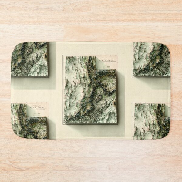 Item preview, 1878 Utah Relief Map digitally-rendered designed and sold by ThinkAboutMaps.