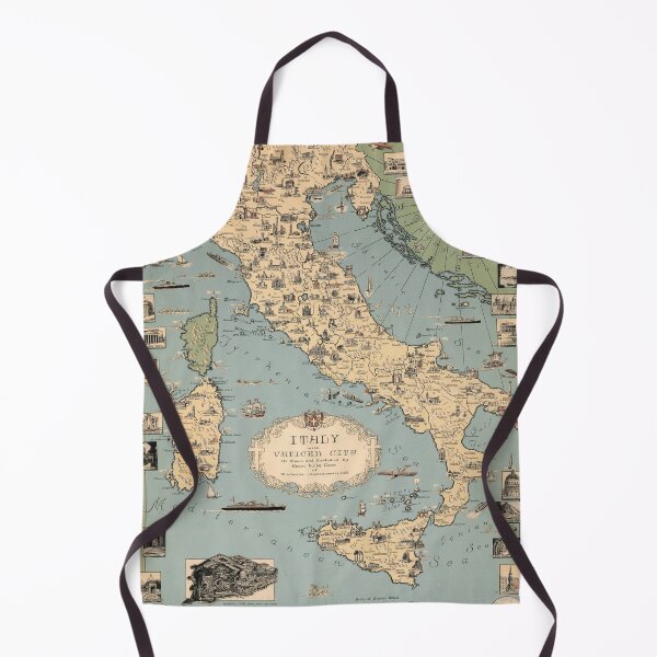 Item preview, 1935 Vintage Map of Italy and Vatican City designed and sold by Gin Neko.