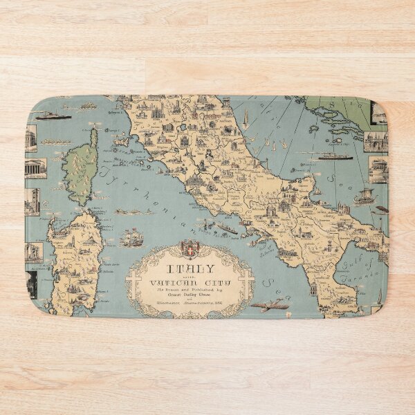 Item preview, 1935 Vintage Map of Italy and Vatican City designed and sold by Gin  Neko.
