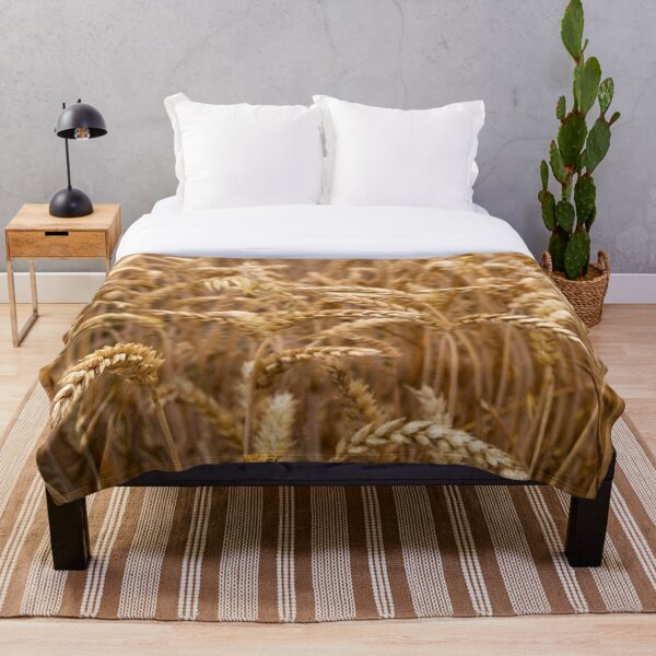 Wheat field Throw Blanket