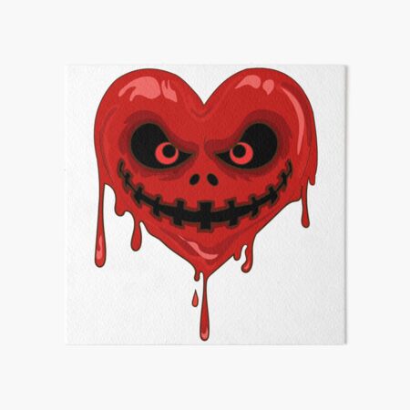 “Scary Face bleeding in heart shape” Art Board Print for Sale by