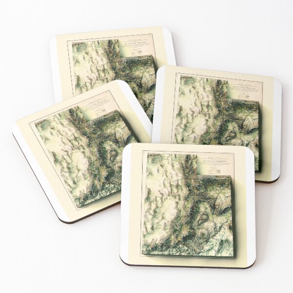 Item preview, 1878 Utah Relief Map 3D digitally-rendered designed and sold by ThinkAboutMaps.