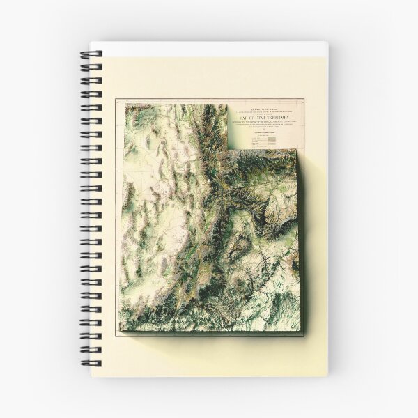 Item preview, 1878 Utah Relief Map 3D digitally-rendered designed and sold by ThinkAboutMaps.