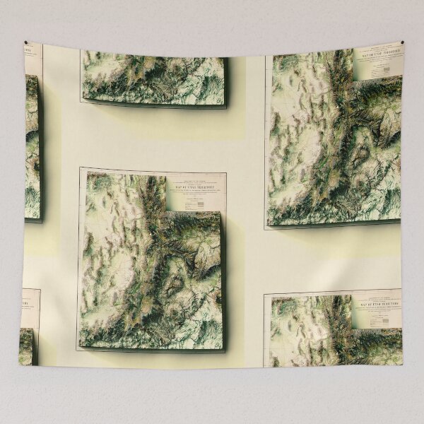 Item preview, 1878 Utah Relief Map 3D digitally-rendered designed and sold by ThinkAboutMaps.