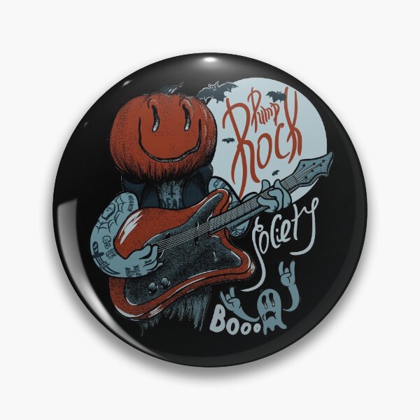 Item preview, Pump Rock Society - Halloween Pumpkin Playing Guitar - Quarantine 2020 | Spooky Sheet Faced Ghost | Full Moon Saturday | Doom | Spooky all year round (Blue) designed and sold by Any Color Designs.