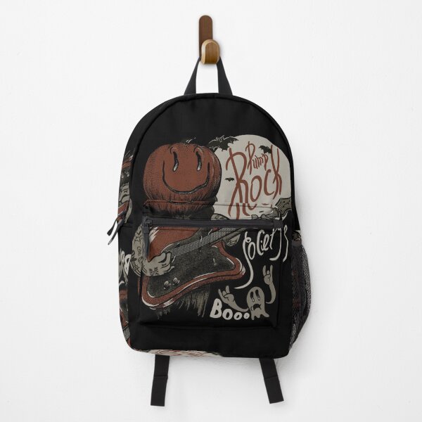 Item preview, Pump Rock Society - Halloween Pumpkin Playing Guitar - Quarantine 2020 | Spooky Sheet Faced Ghost | Full Moon Saturday | Doom | Halloween all year round (BW) designed and sold by Any Color Designs.