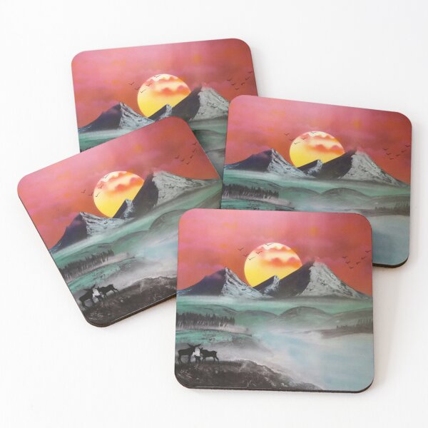 Item preview, Moose family at dusk designed and sold by edwardtiptonart.