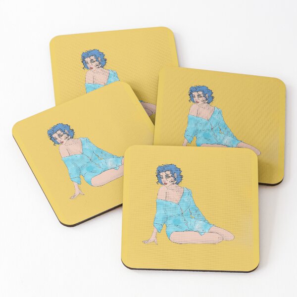 Item preview, Girl blue hair shirt legs hot sexy eyes yellow beautiful designed and sold by ufle.