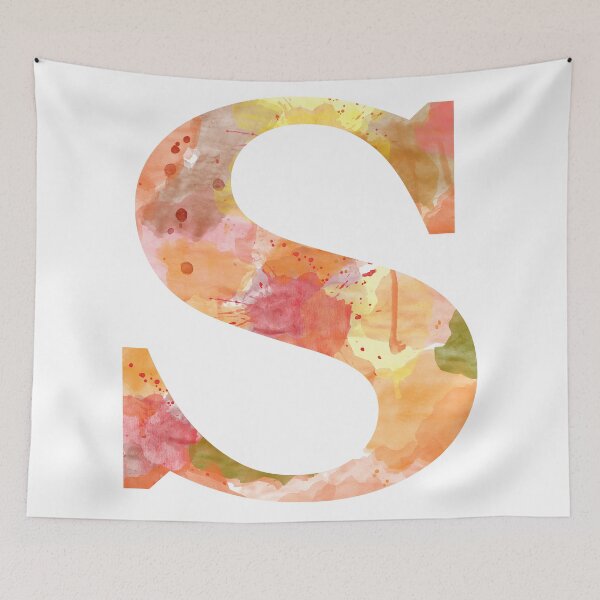 Item preview, S Monogram Initial Watercolour Autumnal designed and sold by Blissikins.