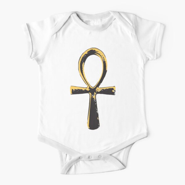 KAYERDELLE Egyptian Ankh Eye Tattoo Babys Kids Short Sleeve Bodysuit Outfits for 3-24 Months and Baby Bib