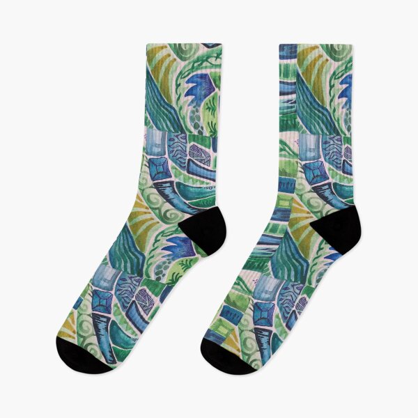 Item preview, Abstract Blue and Green Colored Swirling Patterns designed and sold by navitaelwell.
