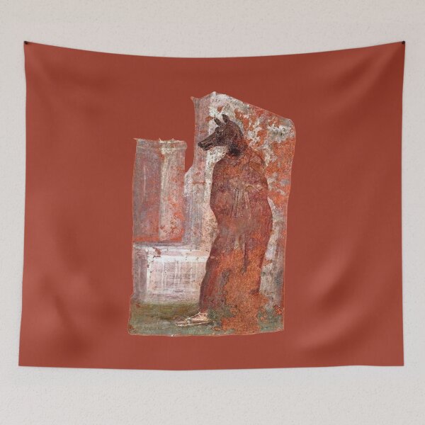 Item preview, Fresco of a priest wearing an Anubis mask from Pompeii designed and sold by DotorEaon.