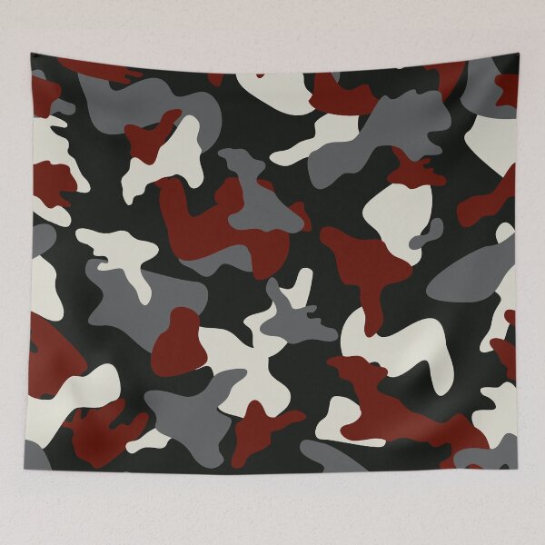Item preview, Camouflage Black Grey Red White Winter Street Camo designed and sold by Cyberty.