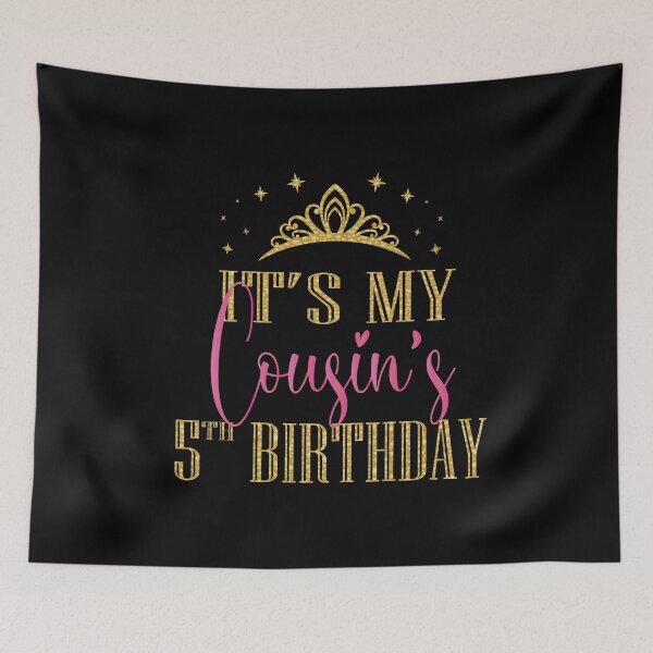 Item preview, It's My Cousin's 5th Birthday Girls Party Family Matching graphic designed and sold by Grabitees.