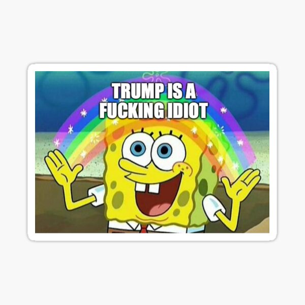 Vista previa del artículo con la obra «Trump es un maldito idiota político», diseñado y vendido por LeBebArt.
