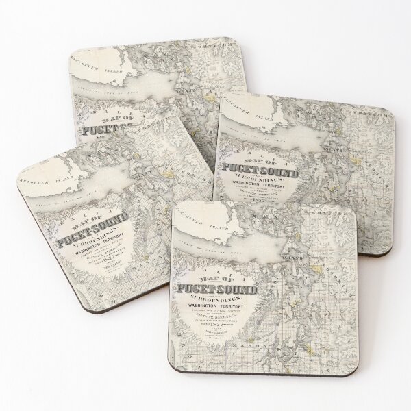 Item preview, 1877 Map Of Puget Sound And Surroundings, Washington Territory. designed and sold by Gin  Neko.