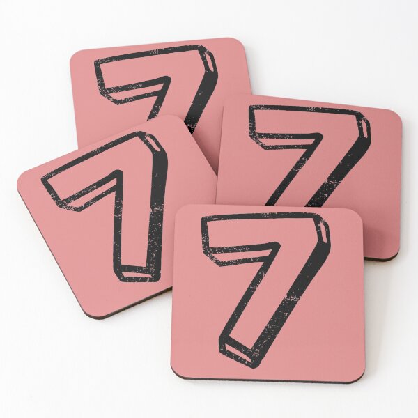 Item preview, Seven then number 7 cute fun font distressed vintage designed and sold by PsychicCatStore.