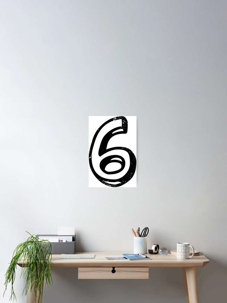Six the number 6 in cute fun font distressed for people who like 6