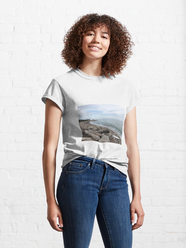 Alternate view of Surfboard On The Rocks Classic T-Shirt