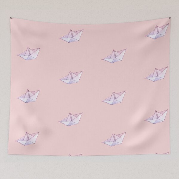 Item preview, just a little boat - pink on pink bg - watercolor by Tizi Graphics designed and sold by TiziGraphics.