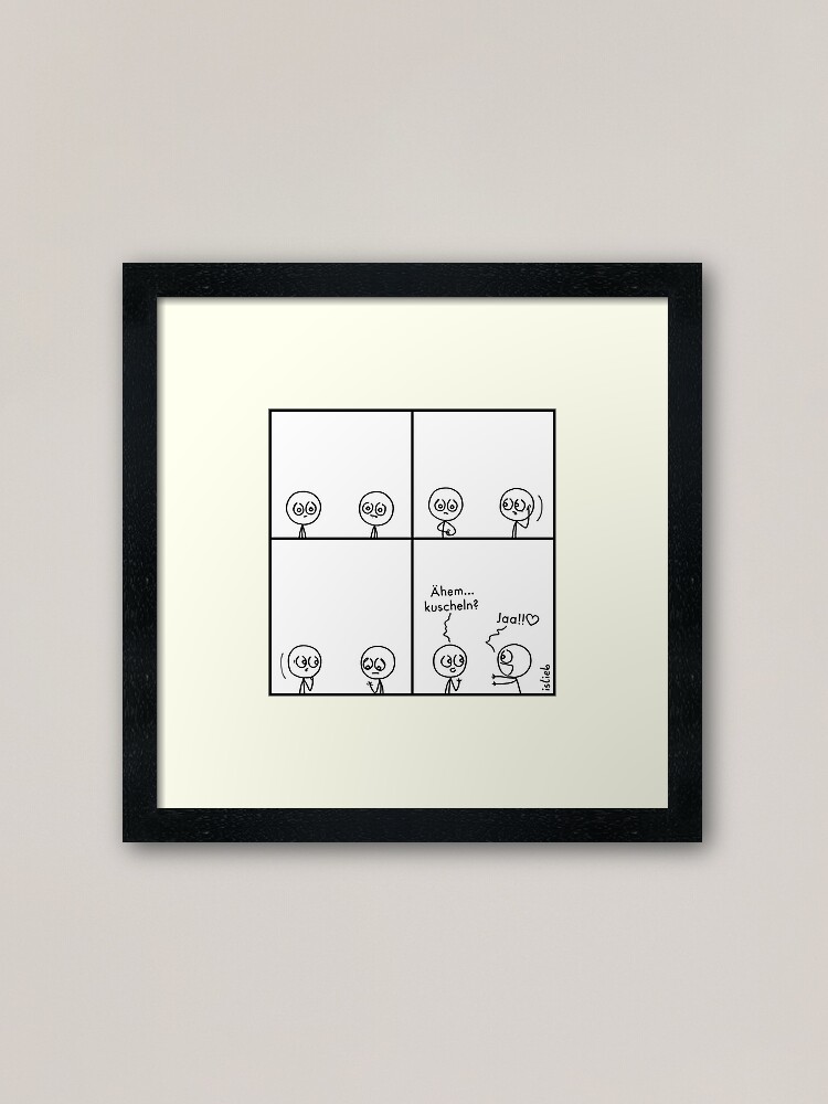 Thumbnail 2 von 7, Gerahmter Kunstdruck, Kuscheln designt und verkauft von islieb.