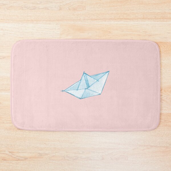 Item preview, just a little boat - light blue on pink bg - watercolor by Tizi Graphics designed and sold by TiziGraphics.