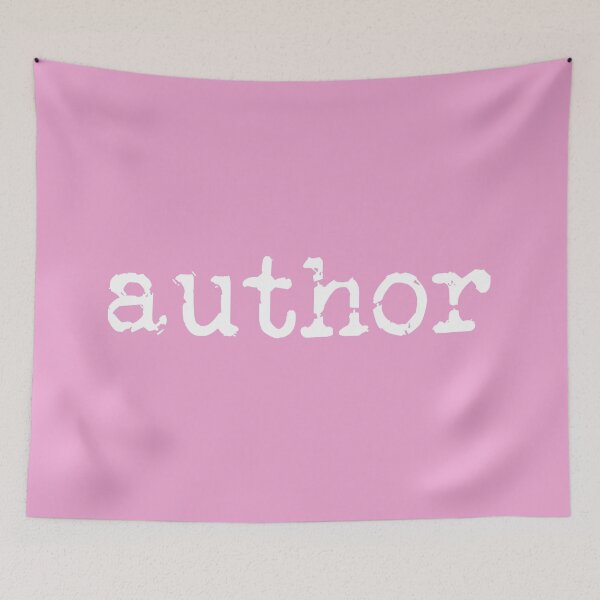 Item preview, author in white on pink designed and sold by TeaRoseWriter.