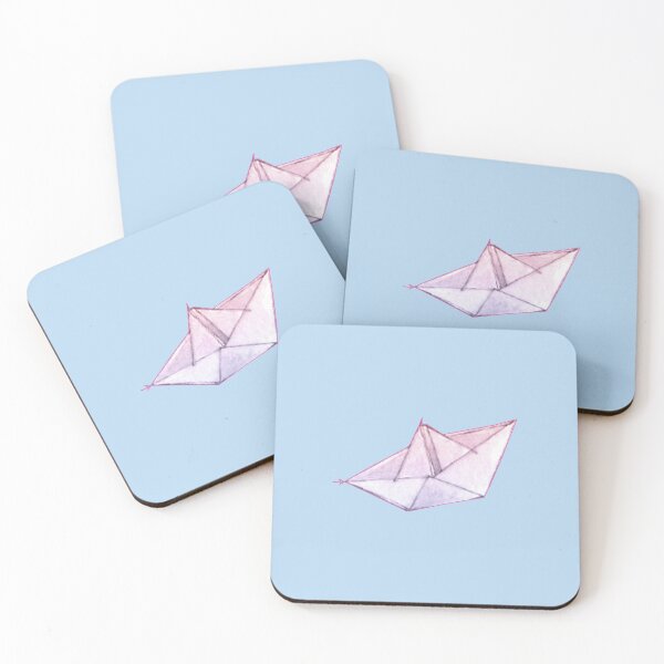 Item preview, just a little boat - pink on light blue bg - watercolor by Tizi Graphics designed and sold by TiziGraphics.