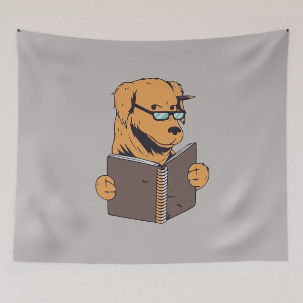 Item preview, Funny smart dog studying   designed and sold by Graphix-Space.
