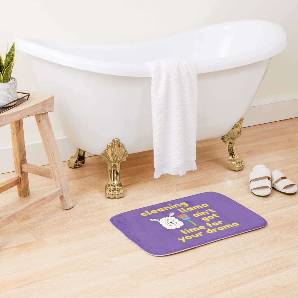 Cleaning Llama, Cleaning Crew Humor, Busy Mom Housework Bath Mat