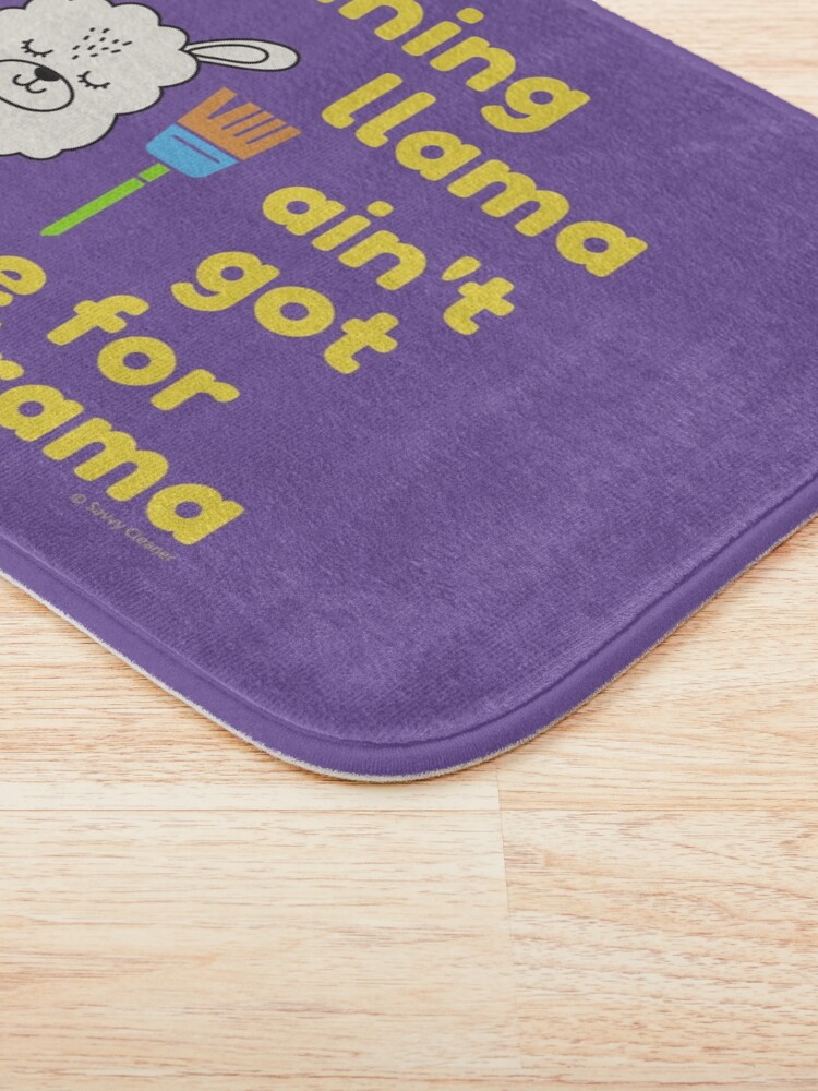 Alternate view of Cleaning Llama, Cleaning Crew Humor, Busy Mom Housework Bath Mat