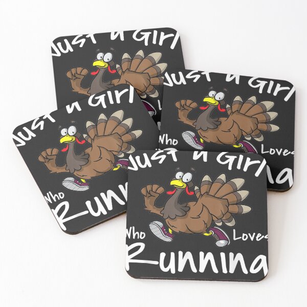 Item preview, Just a Girl Who Loves Running Thanksgiving Turkey designed and sold by tichtodhe.