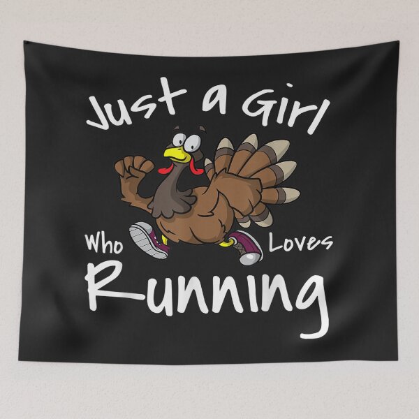 Item preview, Just a Girl Who Loves Running Thanksgiving Turkey designed and sold by tichtodhe.