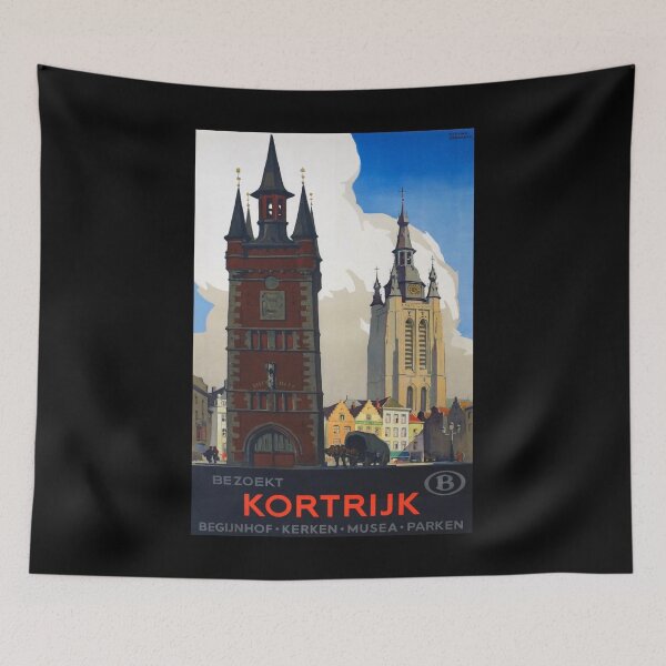 Item preview, Kortrijk retro poster designed and sold by CorasPosters.