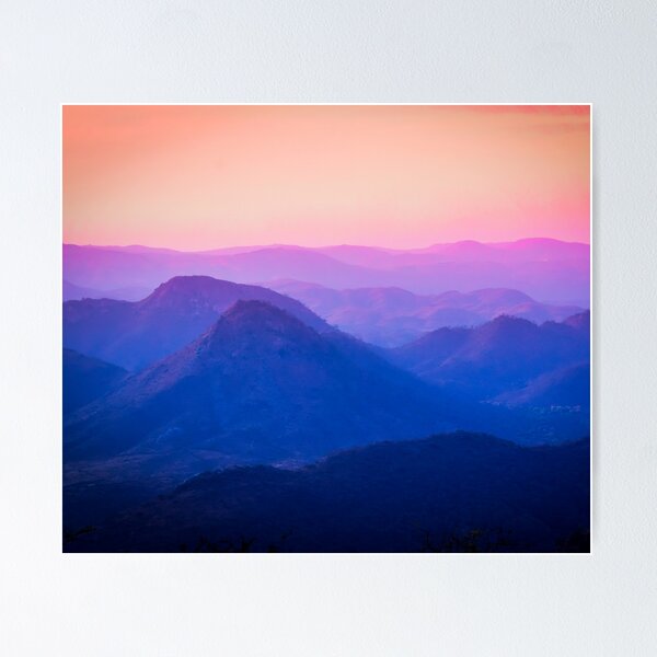 Item preview, Sunset Mountains Orange Pink Purple Blue Cascade designed and sold by R-reflections.