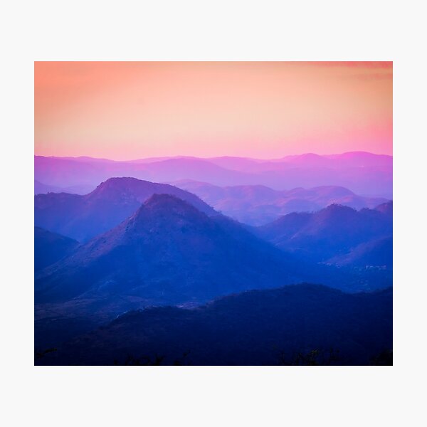Item preview, Sunset Mountains Orange Pink Purple Blue Cascade designed and sold by R-reflections.